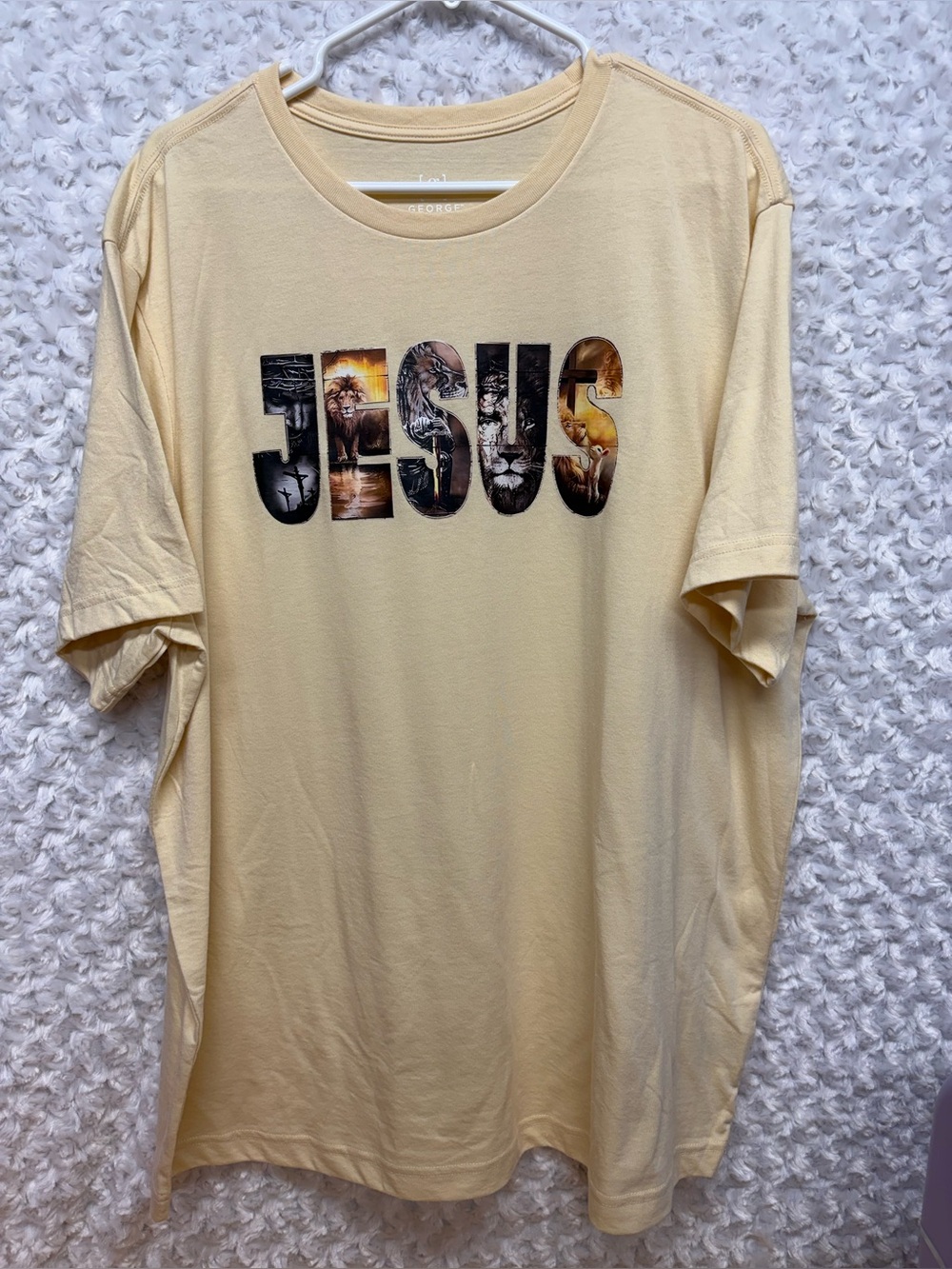 George 2x unisex Jesus' Graphic Tee - Pale Yellow custom